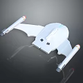 Detailed Futuristic White Cosmic Spaceship With Aerodynamic Structure And Twin Thrusters