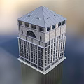 Modern Multi Storey Hotel Building With Gray Roof Stone Exterior And Arched Windows
