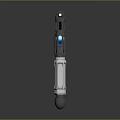 Futuristic Technological Device Featuring Blue Glowing Core And White Metallic Body