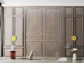 New Chinese style clapboard background wall partition 3d model