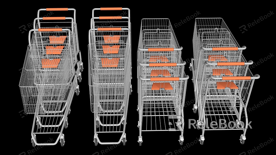 Modern Shopping Cart Supermarket Shopping Cart Trolley model