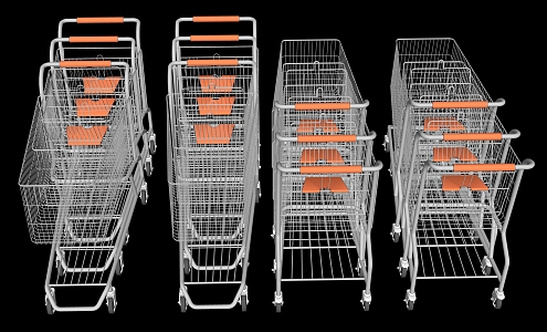 Modern Shopping Cart Supermarket Shopping Cart Trolley 3d model