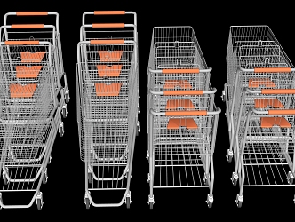 Modern Shopping Cart Supermarket Shopping Cart Trolley 3d model