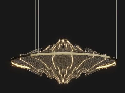 Modern Elegant Chandelier With Crystal Details Metal Frame And Warm Lighting 3d model