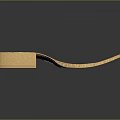 Beige Curved High Heel Shoe Sole Featuring Leather Texture And Red Stitching
