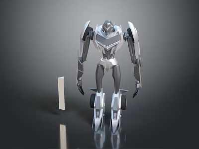 Futuristic Robot Character For Game And Movie With Silver Metallic Humanoid Design 3d model