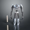 Futuristic Robot Character For Game And Movie With Silver Metallic Humanoid Design
