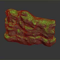 Green Moss Covered Wood Stone With Natural Surface Texture And Brown Green Colors