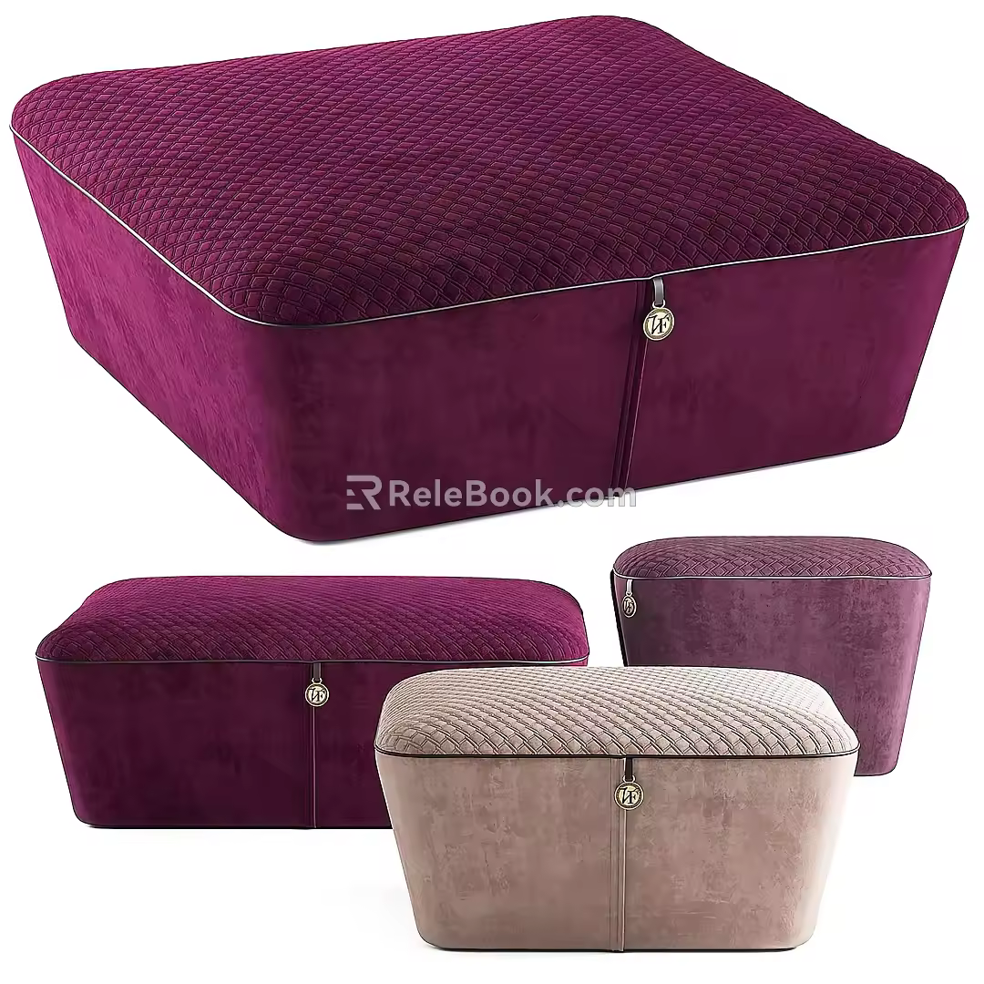 Sofa Stool Fabric Stool Fabric Sofa Stool Shoe Changing Stool visionnaire 3d model