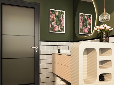 Green Tulip Bathroom Modern Toilet 3d model