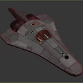 Sci Fi Spaceship 3D Model With Gray Metallic Finish Streamlined Design Cockpit And Engines 3d model