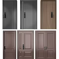 Stylish Security Doors With Single And Double Panel Designs In Multiple Colors 3d model