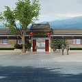 New Chinese Courtyard Appearance 3d model