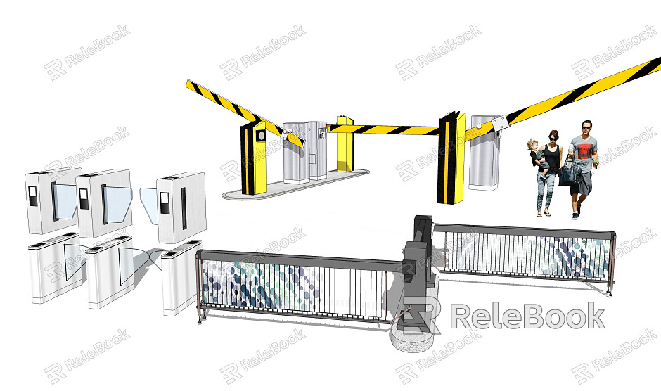 Modern gate swing gate road gate lifting rod gate automatic induction door model