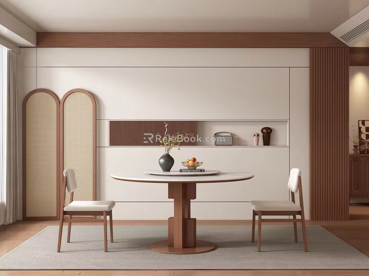Middle-ancient style restaurant tables and chairs 3d model