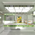 Alling Cake Bread Shop Interior with Welcome Sign Bright Lighting and Glass Display Cases