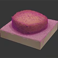 Delicious Round Homemade Biscuit With Nut Pieces On White Square Base 3d model
