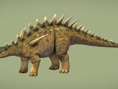 Realistic 3D Dinosaur Model With Spiked Back And Textured Skin 3d model