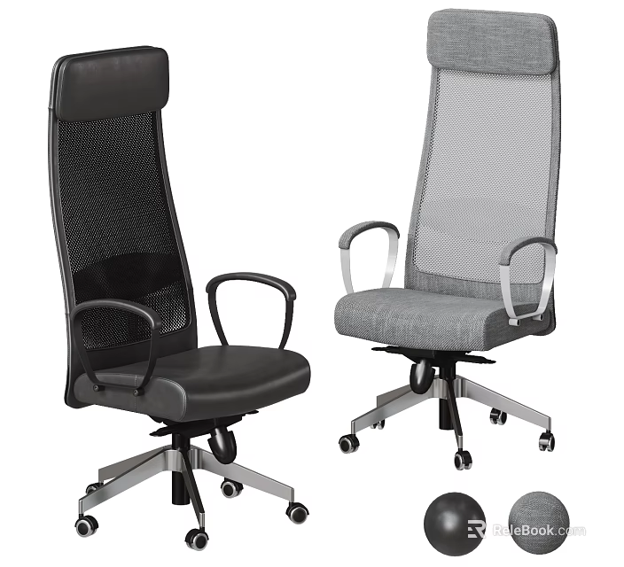 Ergonomic Office Chair with Mesh Back Black and Gray Adjustable Armrests and Wheels 3d model 