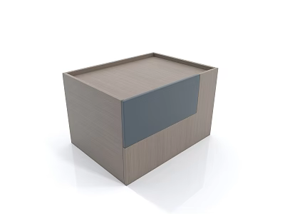 Wooden Bedside Table With Light Brown Wood Grain And Dark Gray Side Panel 3d model