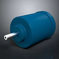 Blue Cylindrical Mechanical Component With Metal Shaft 3D Rendered Industrial Design 3d model