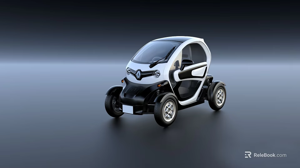 Renault Compact Electric Two Seater Car With Modern Black And White Design 3d model 