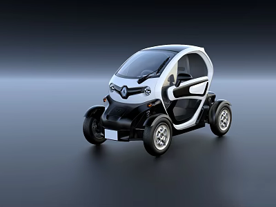 Renault Compact Electric Two Seater Car With Modern Black And White Design 3d model