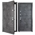 Modern Gray Swing Door With Sleek Metal Handles And Secure Lock System