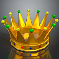 Golden Metal Crown Decorative Hardware Tools With Green Yellow Beads And Colorful Studs