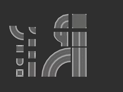 Municipal Road Layout With Curved Paths Straight Lanes And Urban Blocks Design 3d model