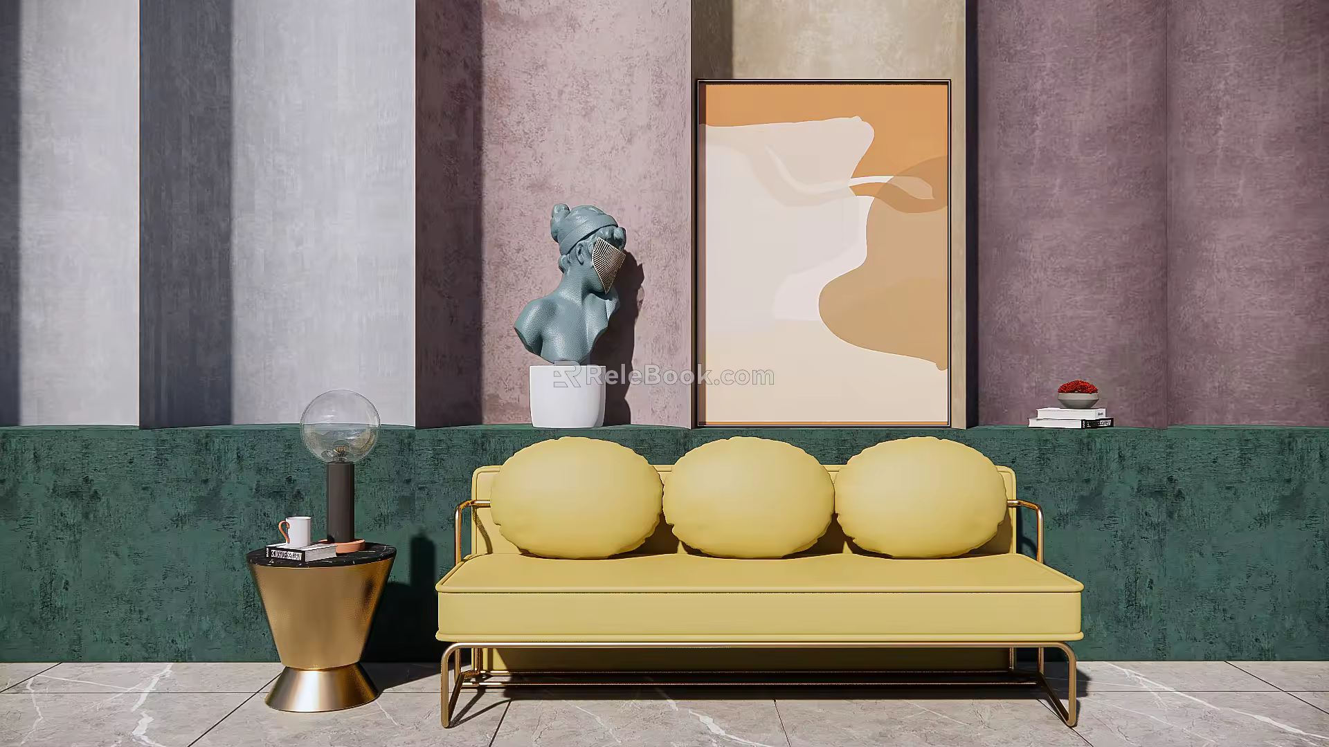 Light Luxury Multiplayer Sofa 3d model
