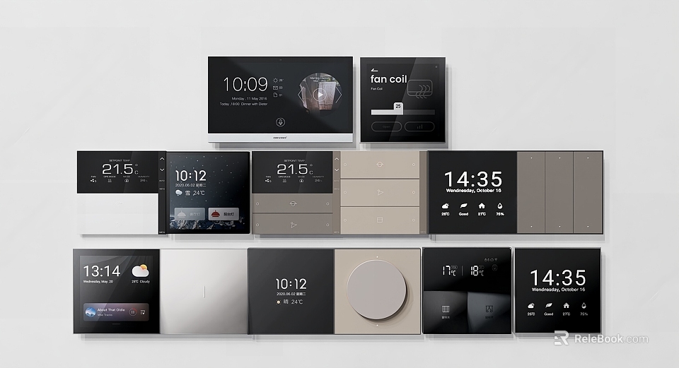 Smart Switch Panel With Digital Time Display Modern Design And Multifunctional Controls 3d model 