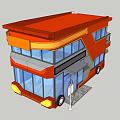 Modern bus pop-up shop bus 3d model