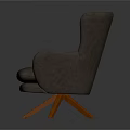 Stylish Modern Gray Single Sofa With Orange Wooden Legs For Living Room