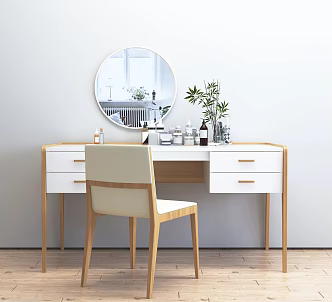 Modern Dressing Table Solid Wood Dressing Table 3d model