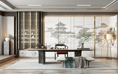 New Chinese Tea Room 3d model