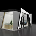 Modern China Textile Exhibition Booth With Glass Doors And Reception Counter