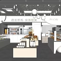 Modern Dessert Shop Interior With Display Counters Bread And Pastries