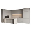 Simple Cabinet Open Kitchen 3d model