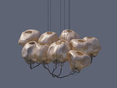 Unique Shaped Pendant Lights With Woven Metal Design For Modern Interior Decor 3d model
