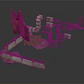 Industrial Scene Components With Metal Pipes Fabric Drape And Concrete Structure