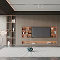 Modern TV background cabinet TV background wall 3d model
