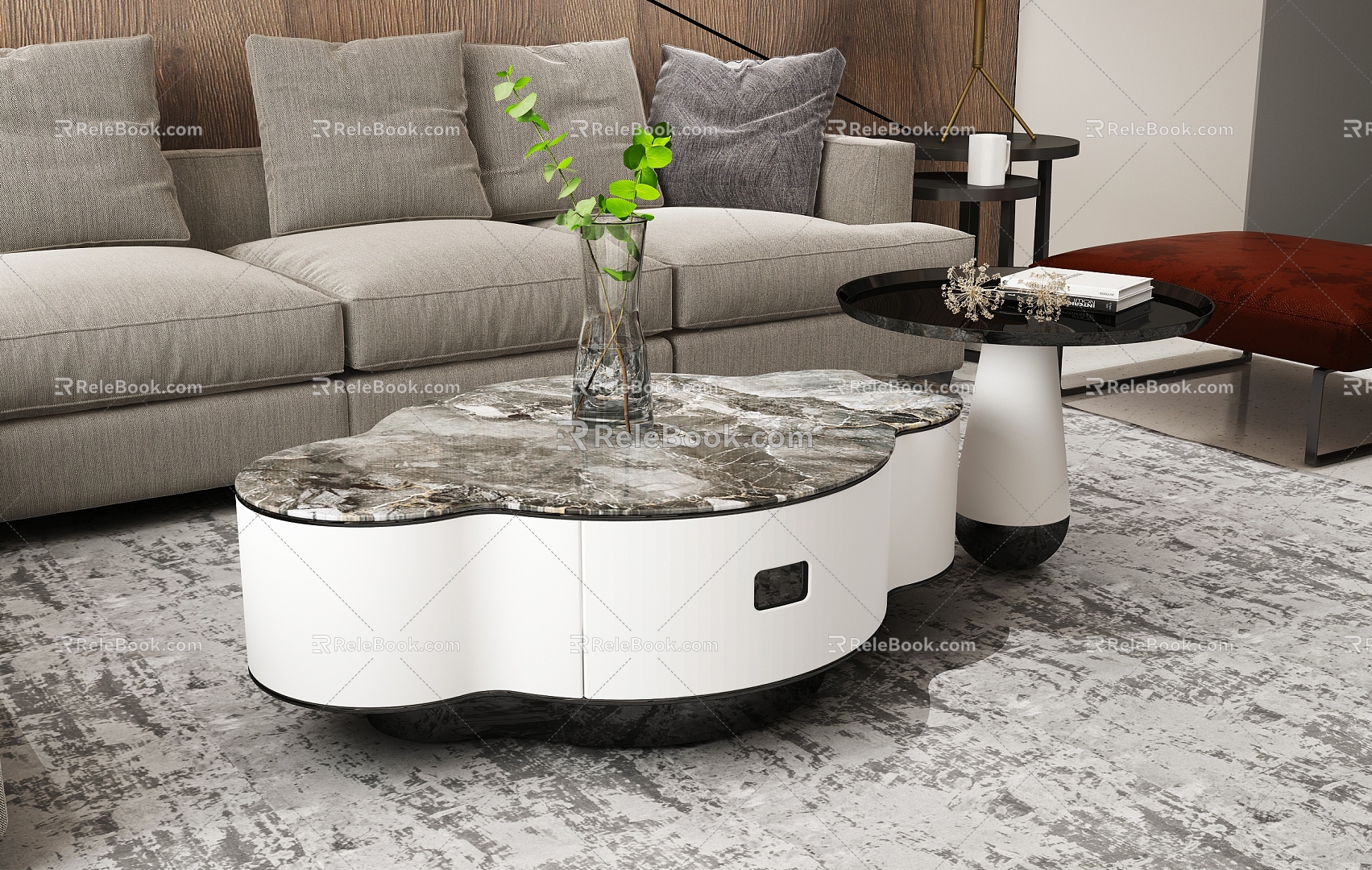 Different shape coffee table 3d model