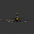 Camouflage Aircraft Model with Yellow Propeller and Red White Tail Fin for Space Exploration
