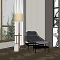 Modern Leisure Chair Side Table Floor Lamp Leisure Chair 3d model