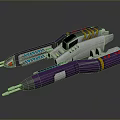 Futuristic Sci Fi Tools With Purple Silver Design Blue Illuminated Panels And Red Accent Stripes