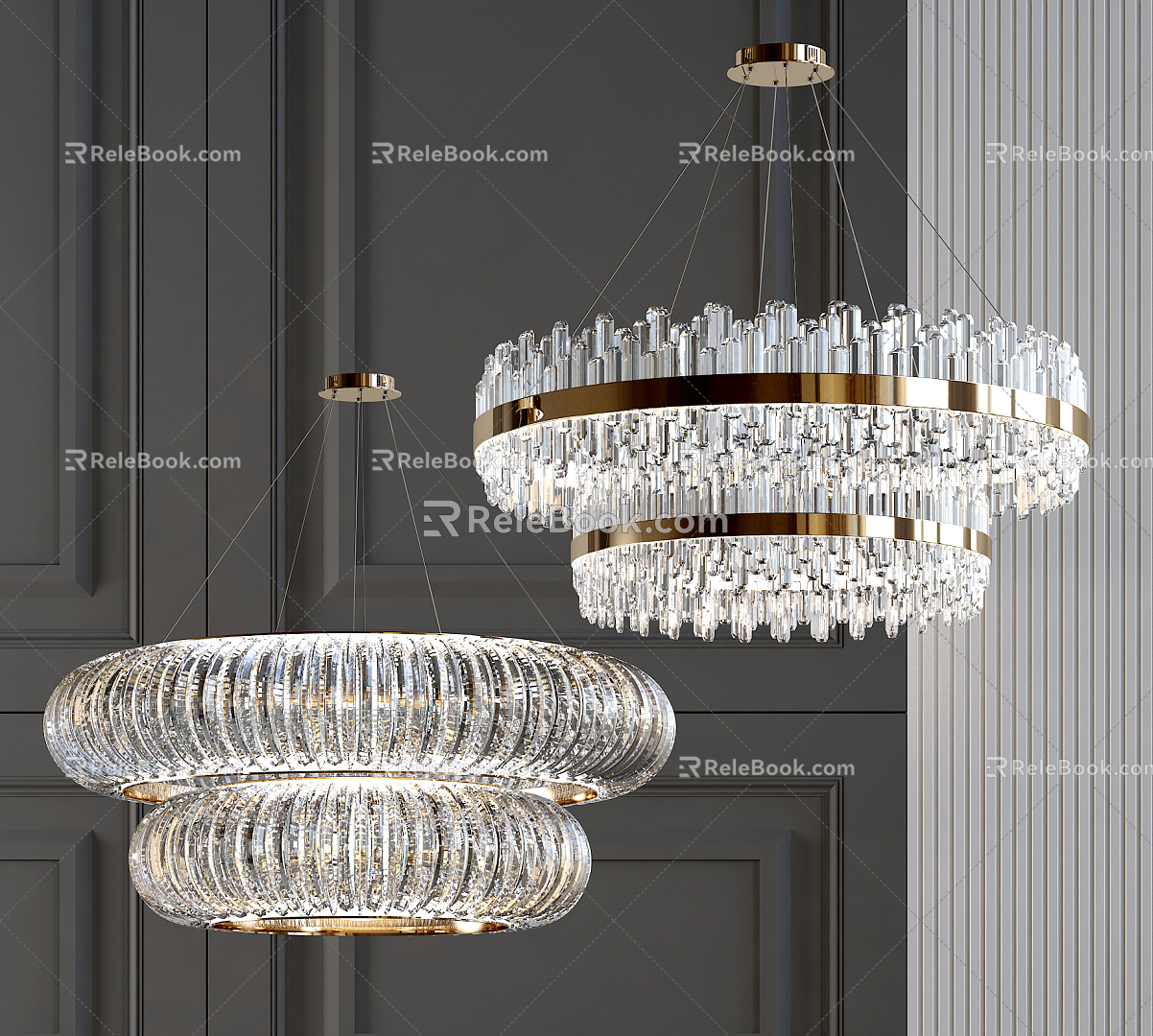 Light Luxury Crystal Chandelier 3d model