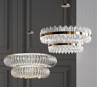 Light Luxury Crystal Chandelier 3d model