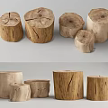 Natural Wooden Stumps For Rustic Home Decor With Various Sizes And Shapes