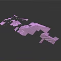 Detailed 3D Green And White Interlocking Irregular Shaped Terrain Construction Components